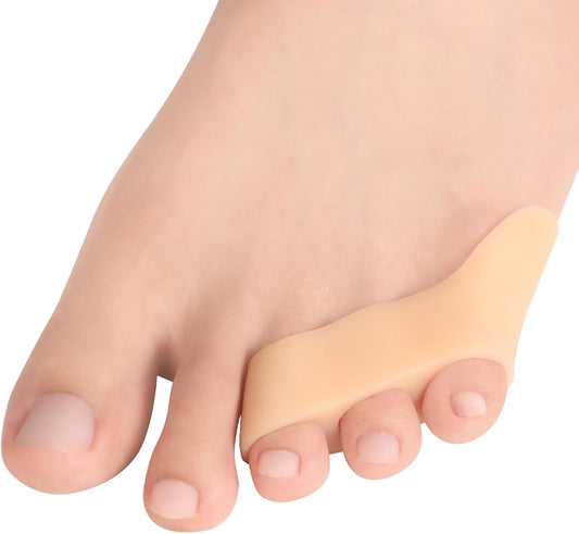 Povihome 10 Pack Pinky Toe Separator and Protectors for Overlapping Toe, Curled Pinky Toes - Spacers for Morton's Neuroma Pain Relief, Firm Support, Beige
