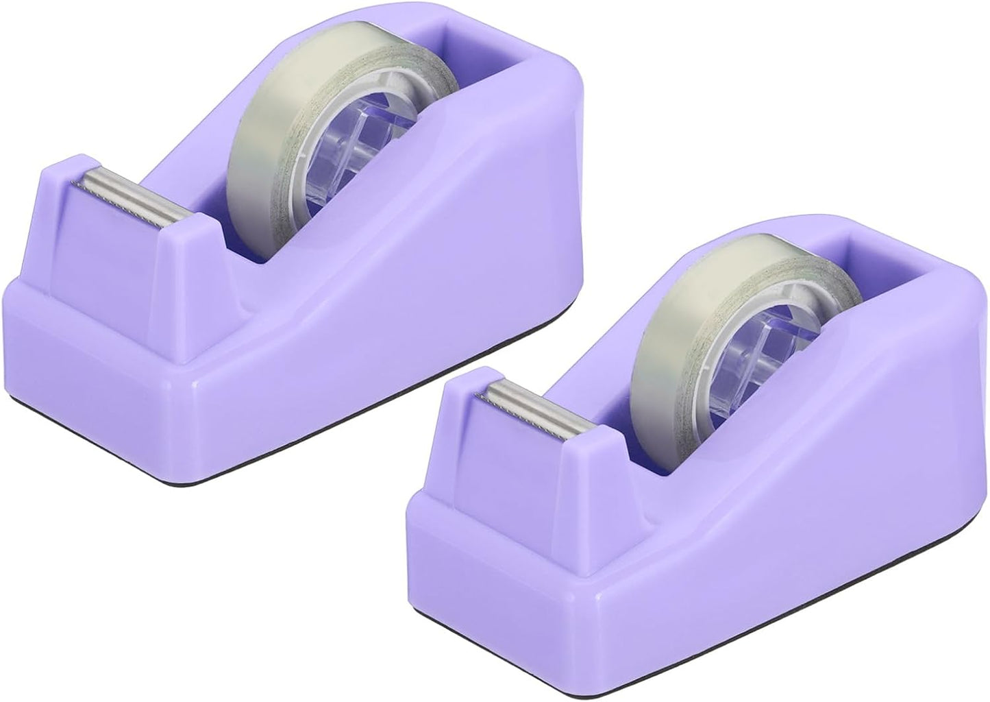 PATIKIL 2pcs Tape Dispenser Desk, Small Tape Dispenser Cute Desktop Dispenser Holder for Tape Office Desktop, Purple