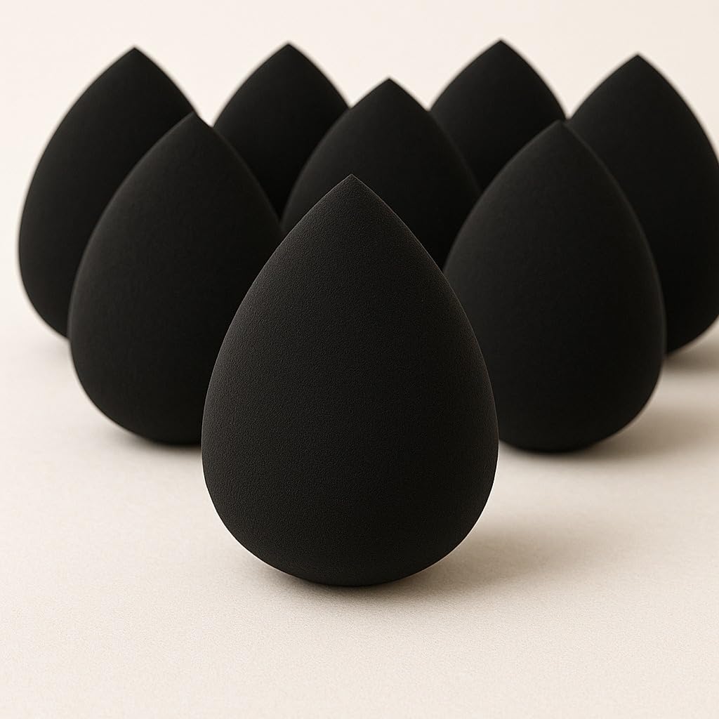 10 Pack Makeup Sponges for Foundation Blending Reusable Beauty Applicators for Liquid Cream and Powder Water Drop Design Latex Free and Fragrance Free