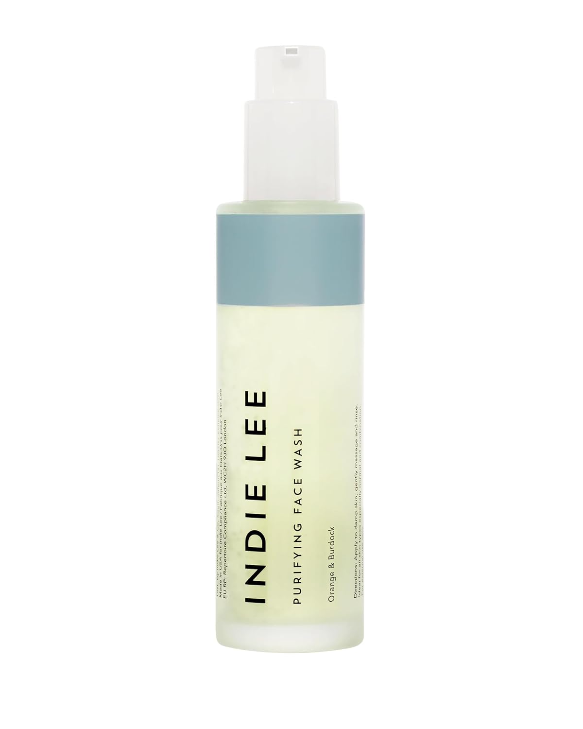 Indie Lee Purifying Face Wash - Hydrating Facial Cleanser + Makeup Remover - With Orange, Lavender, Burdock + Jasmine - Foam Face Wash for All Skin Types (125ml)