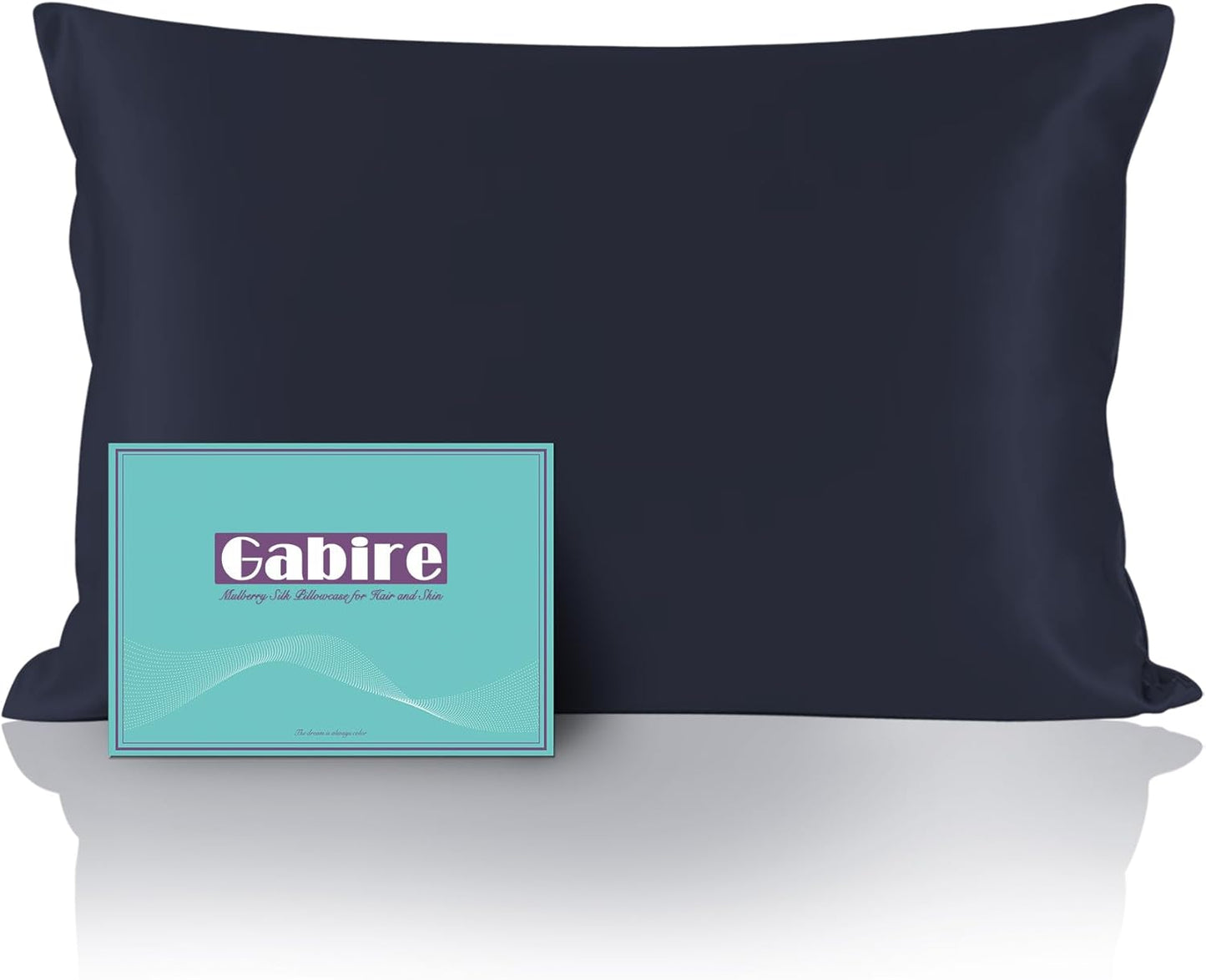 Mulberry Silk Pillow Case for Hair and Skin Prevent Acne Pillowcases Both Sides Real Silk Pillowcases Organic Silk Pillowcase with Hidden Zipper, Navy Blue, Queen (20"×30")