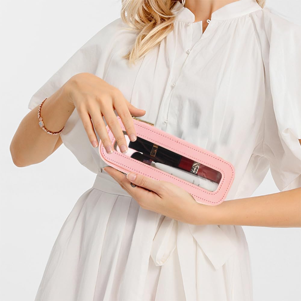 Travel Clear Makeup Bag Set, TSA Approved Cosmetic Bag Case with Zipper Portable Makeup Pouch Toiletry Bag Women Traveling Cosmetic Organizer Storage Bag Car Organizer Car Essentials for Women