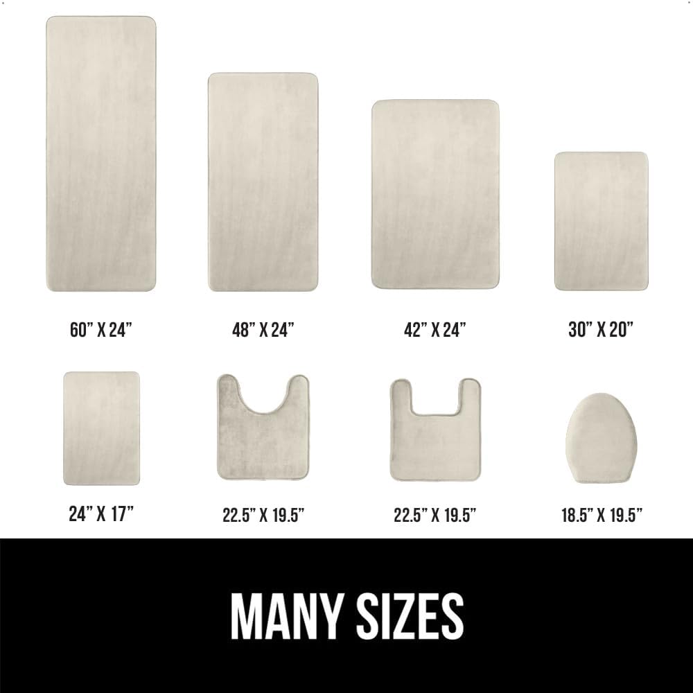 GORILLA GRIP Memory Foam Bath Rugs, Soft Absorbent Velvet Bathroom Mats, Durable Dots on Underside, Machine Washable Bathmat, Carpet Rug Room Decor for Shower Floor, 60x24 Mat, Champagne