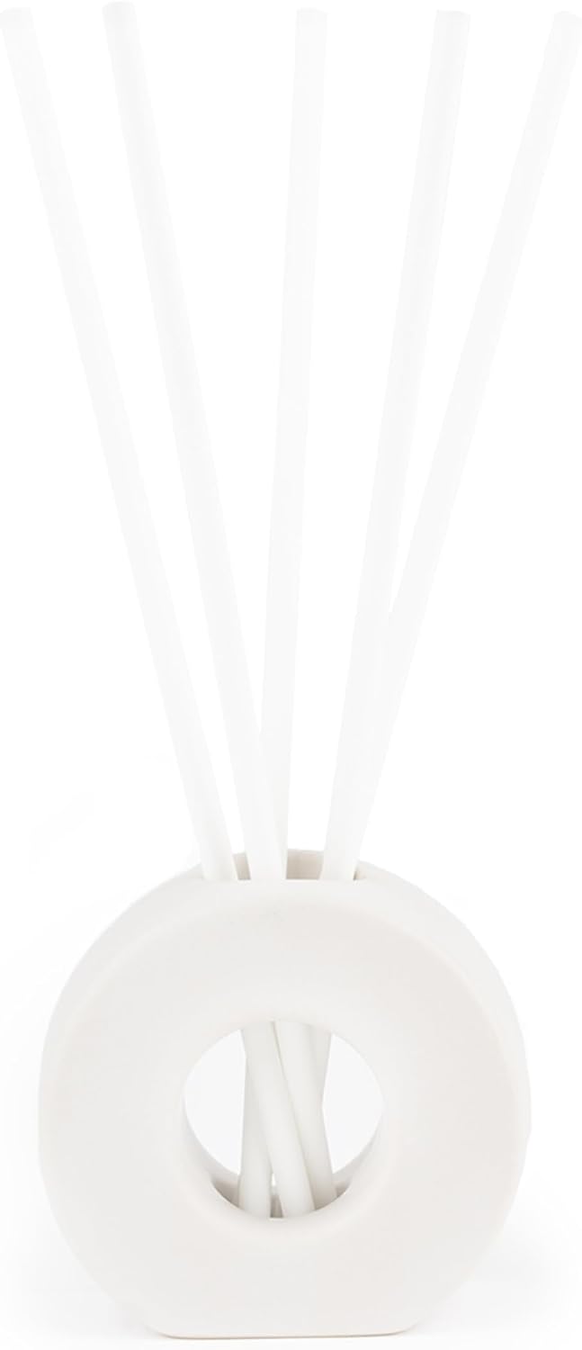 ScentAir Infused Liquidless Reeds | Includes 25 Flameless Reeds and 1 Decorative Vase, White | Essential Oil Aroma Diffuser Sticks | Fresh Spa Scents | Amazon Exclusive | Mediterranean Fig