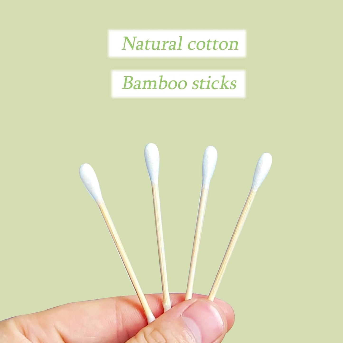 Bamboo Cotton Swabs 1000 Count|Double Round Biodegradable Cotton Buds|5 packs of 200ct