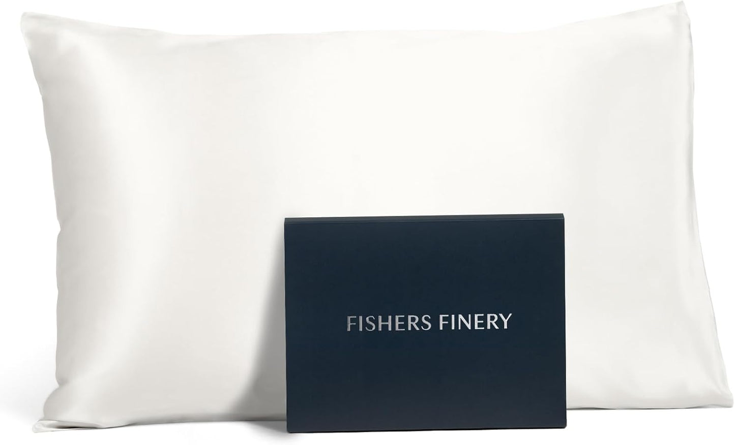 Fishers Finery 25mm 100% Pure Mulberry Silk Pillowcase (White Standard)