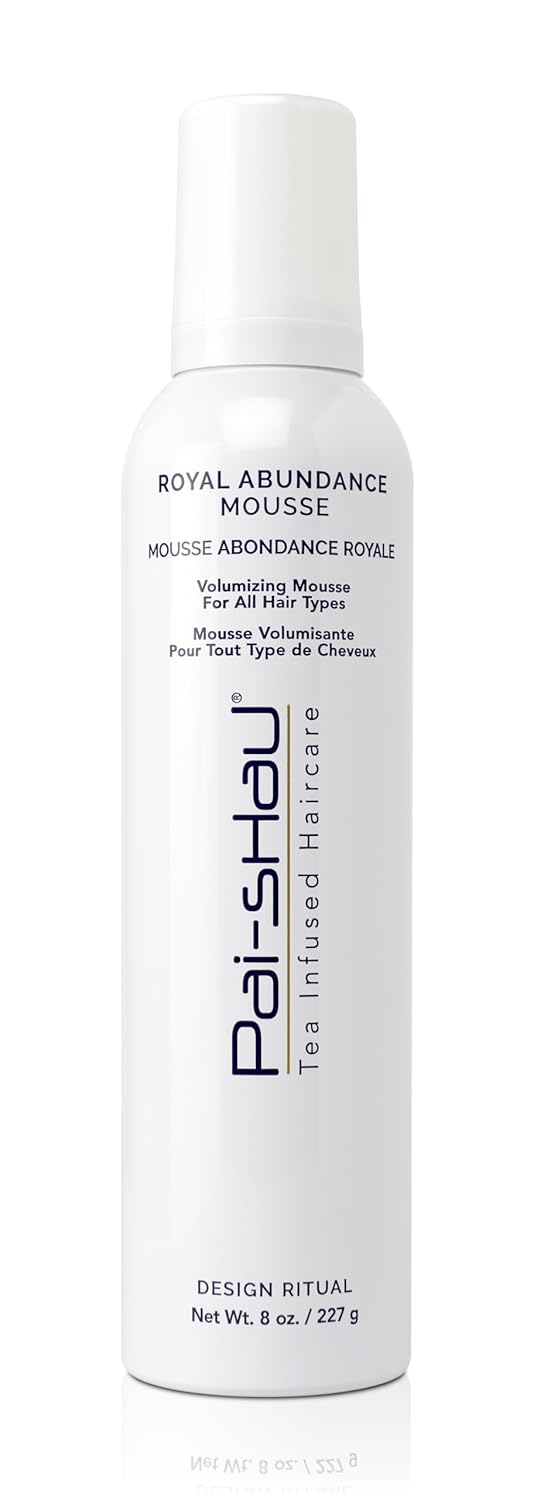 Pai-Shau Royal Abundance Mousse - Volumizing & Nourishing Hair Mousse for Styling - Adds Shine & Soft, Touchable Hold - Long Lasting Hold Ideal for All Hair Types - 8 fl. Oz