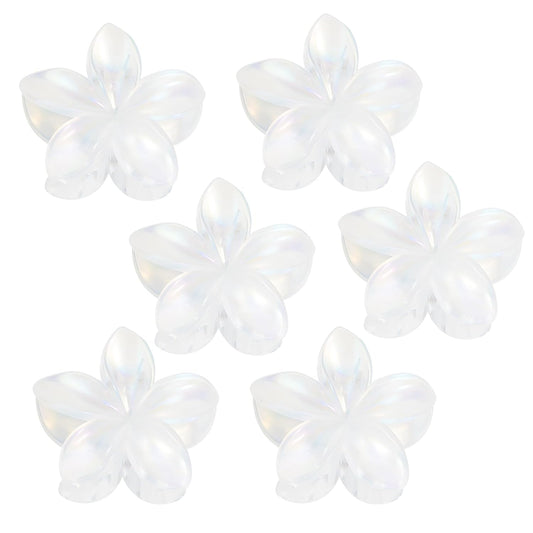 Mermaid Flower Hair Claw Clip for Women Girls 6 PCS Large Plumeria Flower Hair Clips for Thick Thin Hair Hawaii Hair Accessories