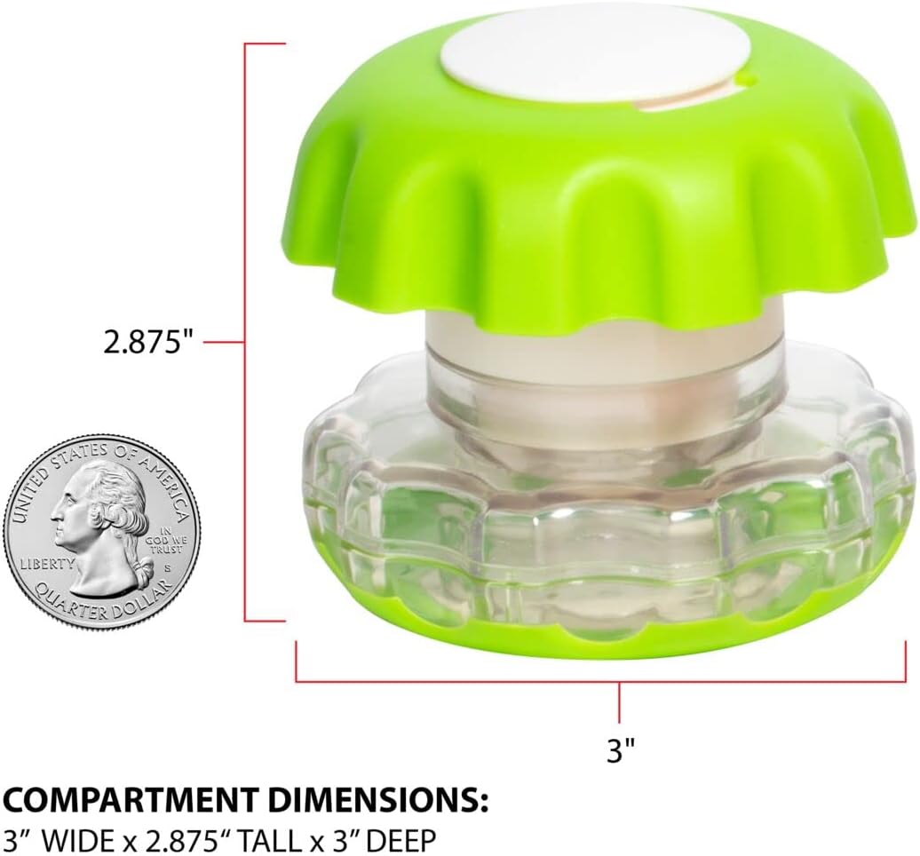 EZY DOSE Crush Pill, Vitamins, Tablets Crusher and Grinder with Storage Compartment, Pets, Elderly, Effortlessly Crushes Medications into Fine Powder, Durable, Easy-to-Use, Green, Large, BPA Free