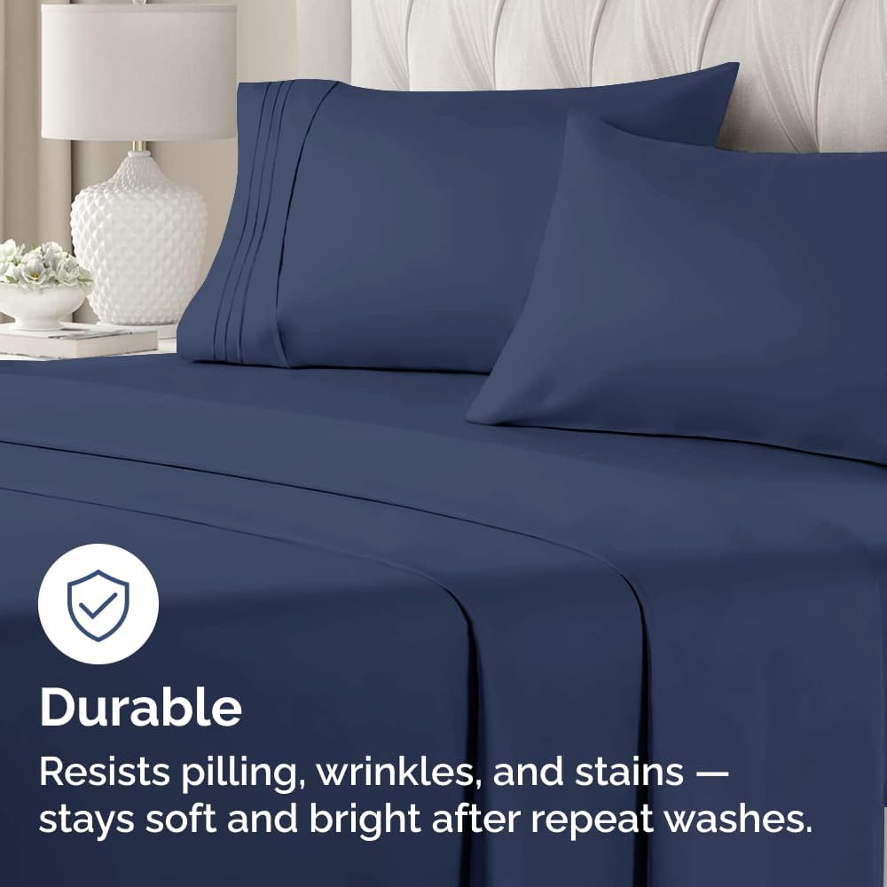 Standard Pillow Cases Set of 2 - Ultra-Soft Hotel Quality Pillowcase Covers - Comfy & Wrinkle Free - Stain & Fade Resistant - Machine Washable Pillow Protectors - 2 Piece Set - Standard Size Navy Blue