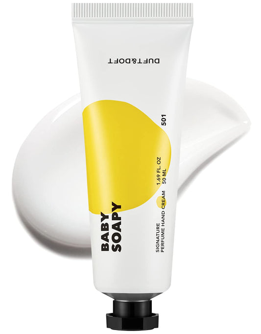 DUFT&DOFT Baby Soapy Signature Perufume Nourishing Hand Cream, Non-greasy, Refreshing Hydration, Shea Butter, Vitamin E, Feel-Good Fragrance – 1.69 oz.