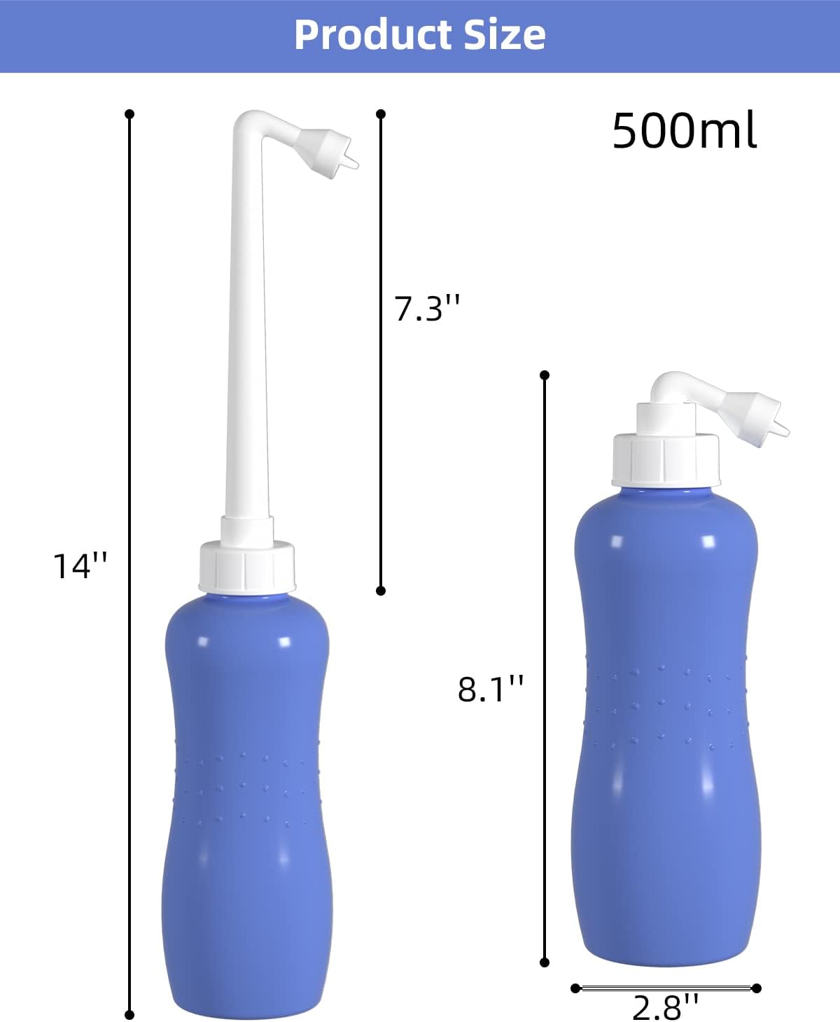 Hibbent Portable Bidet for Travel, Handheld Travel Bidet, Personal Hygiene Care, Extended Nozzle, 17oz(500ml), Purple