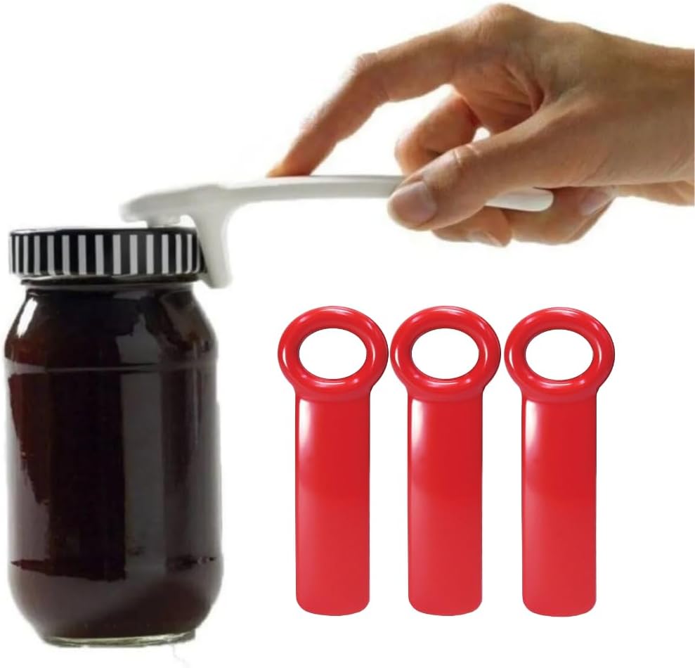 3 Pcs Jar Keys, Jar Opener Jar Grippers Can Lid Opener Jar Lid Gripper Jar Opener Tool, Open Jar Tool for Elderly Children Women Weak Hands 5.5 inç (Red,White, Blue)