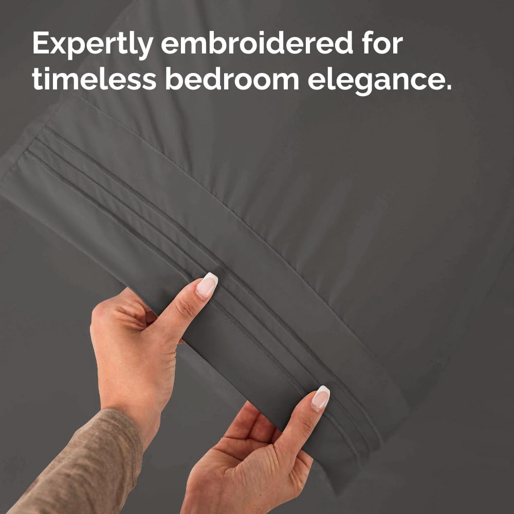 Queen Pillow Cases Set of 2 - Ultra Soft Hotel Quality Pillowcase Covers - Comfy, Cozy & Wrinkle Free - Shrinkage, Stain & Fade Resistant - Machine Washable Pillow Protectors - 2 Piece Set - Charcoal