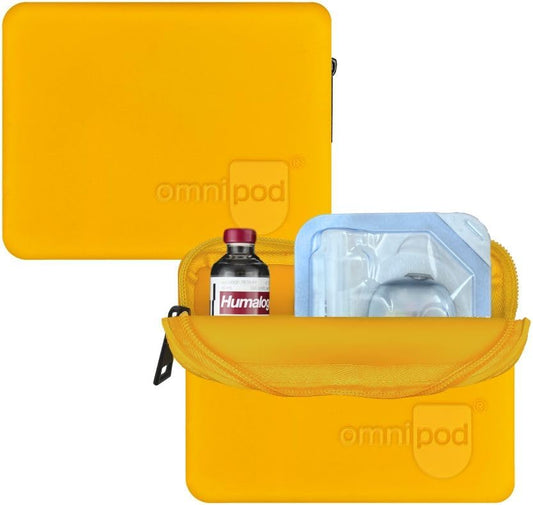 Omnipod Protective Travel Case | Silicone Storage fits an Insulin Vial and One Pod| Diabetic Care Products | Diabetes Supplies Organizer (Orange)