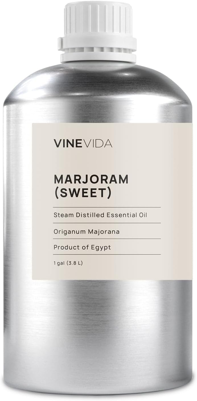 VINEVIDA Marjoram Essential Oil - Gallon Marjoram Oil Undiluted - Bulk Gallon Essential Oil for Soap Making & DIY Candle Scents - 8 lbs