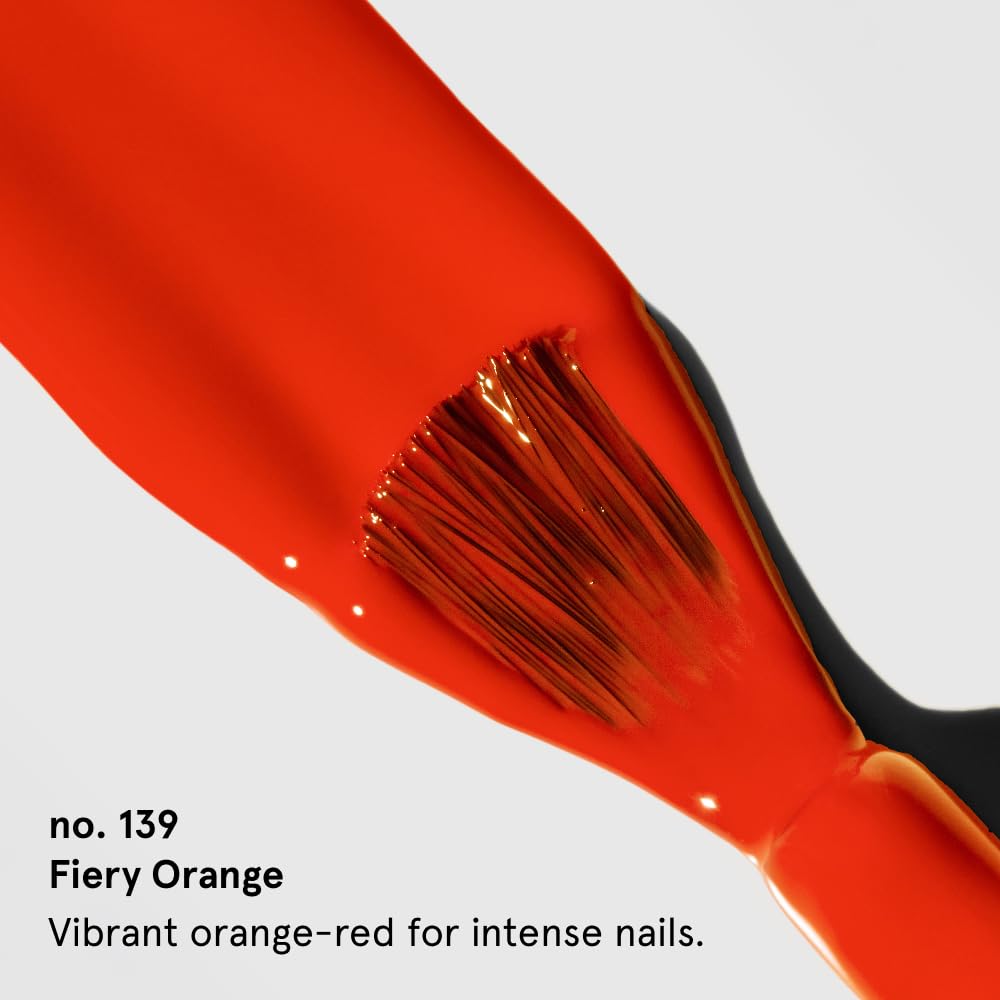 gitti Plant-based Nail Polish I Non-Toxic, 30-Free, Based On Natural Origin Ingredients, Cruelty-Free, Vegan, High Performance Colors, Glossy Finish, Shade no. 139 Fiery Orange (0.5 fl oz)