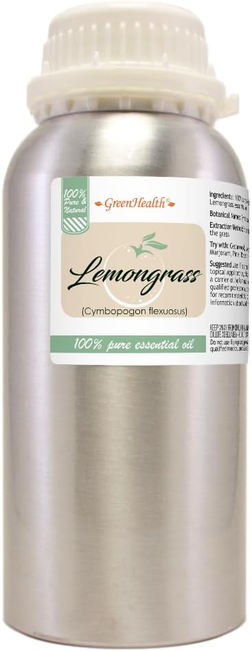 GreenHealth - Lemongrass Essential Oil - 16 fl oz - Aluminum Bottle - 100% Essential Oil