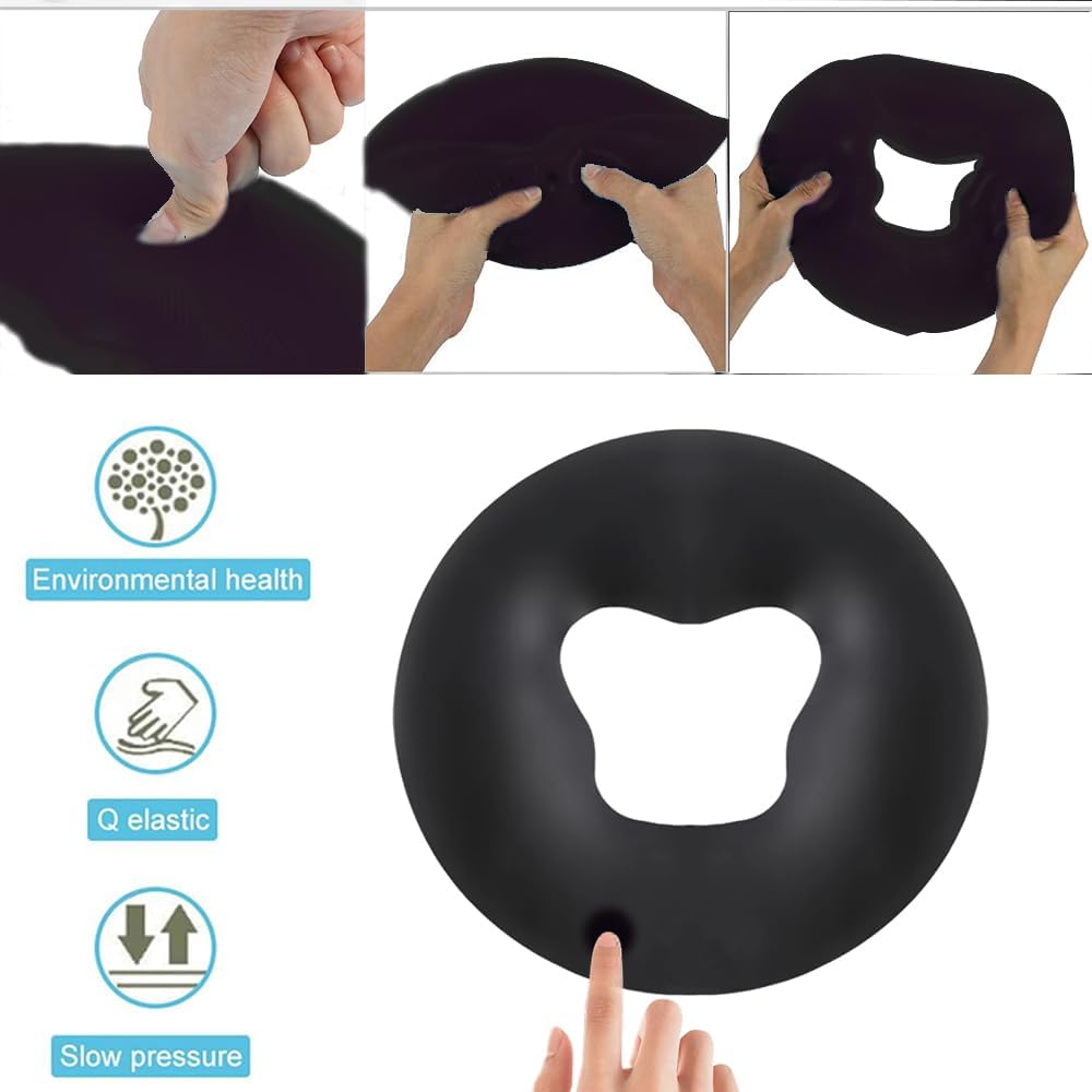 Silicone Face Massage Pillow,SPA Beauty Face Relax Headrest,Salon Skin Care Soft Overlay Travel Head Support,Black
