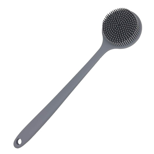DNC Silicone Back Scrubber for Shower Bath Body Brush with Long Handle (Gray)
