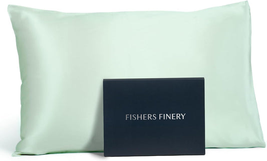 Fishers Finery 25mm 100% Pure Mulberry Silk Pillowcase (Light Green Standard)