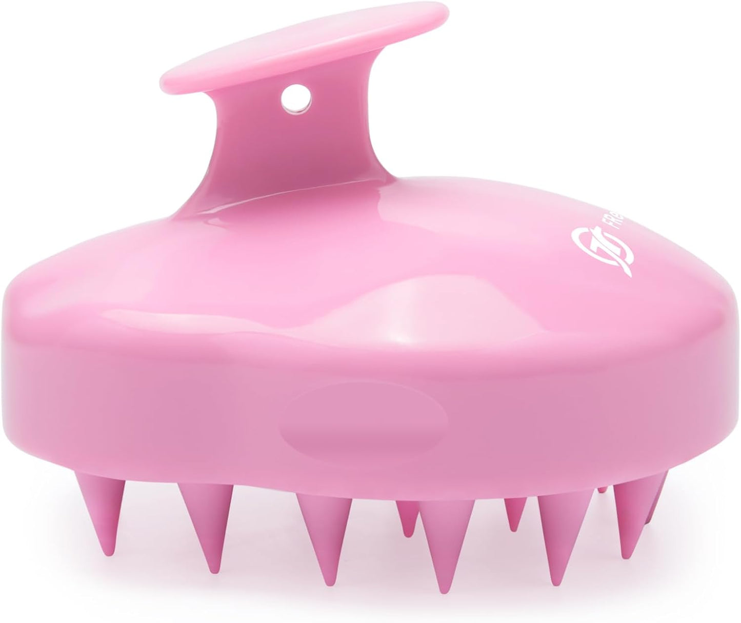 FREATECH Massager Shampoo Brush with Soft Silicone Bristles for Scalp Care, Shower Hair Scalp Scrubber Exfoliator for Dandruff Removal and Hair Growth, Wet & Dry for Men, Women and Kids, Pink