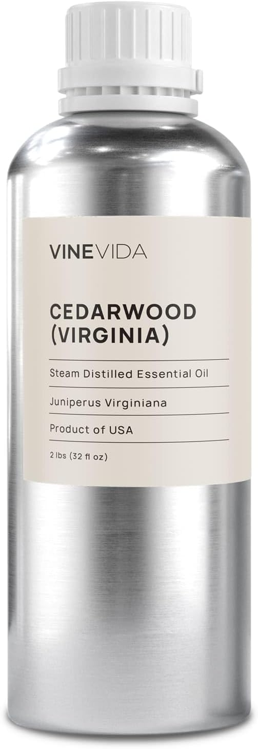 VINEVIDA Cedarwood Virginia Essential Oil 32 oz - Undiluted Candle Oil Scent for DIY Candlemaking - Bulk Essential Oil