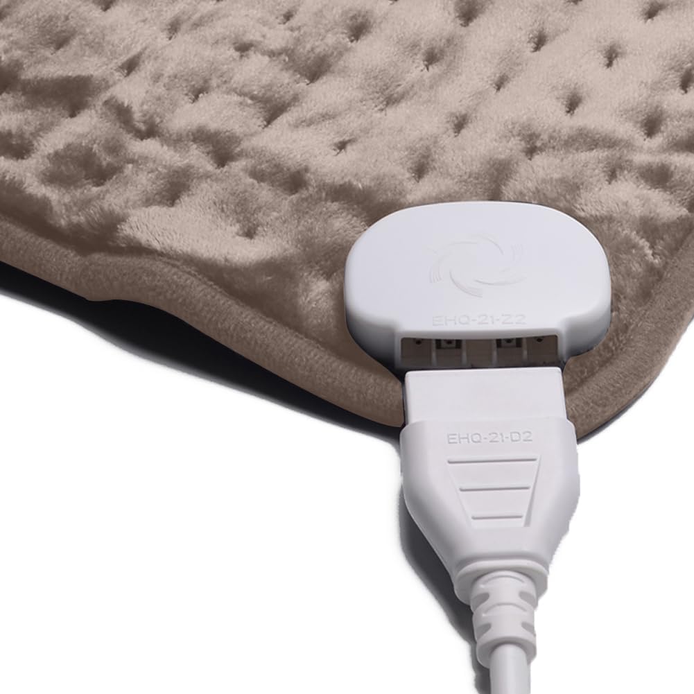 Ambershine 17''x33'' XXXL King Size Heating Pad with 12 Temperature Settings & 4 Auto-Off Countdown Timers, Pain Relief for Back/Neck/Shoulders/Abdomen/Legs, Christmas Gifts for mom dad (Light Tan)