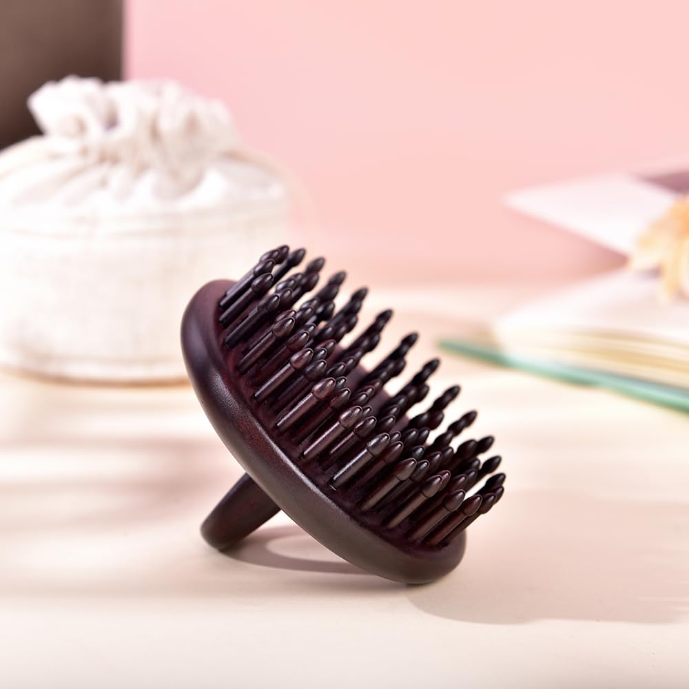 TAN MUJIANG Massage Hair Comb Hair Brush Round Shape (Black Rosewood 1)