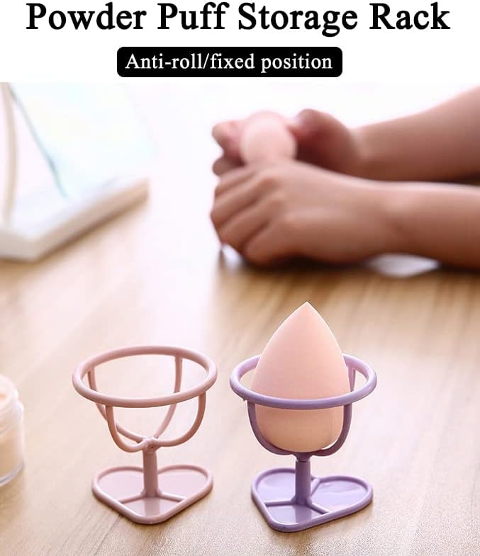 AKOAK Makeup Sponge Puff Display Stand Beauty Egg Storage Rack Drying Rack Egg Holder, Heart Shape, Pack of 4