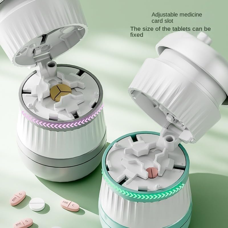 Pill Cutter - Pill Splitter with Stainless Steel Blade for Cutting Small Pills or Large Pills in one Third, Pill Cutter 1/3, Suitable for Cuting Vitamins, Tablets (1-3 Grey)