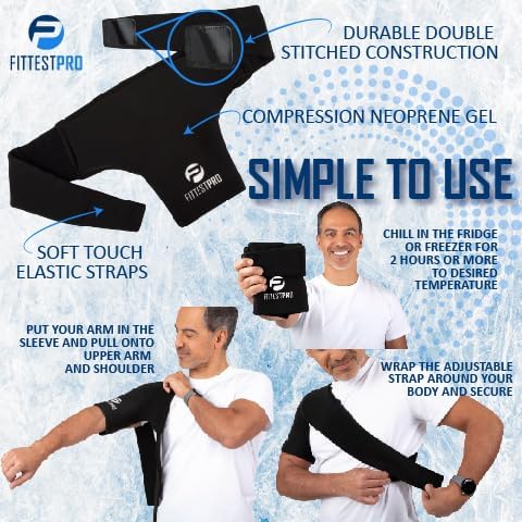 Shoulder Ice Pack Wrap (XL) for Pain Relief, Reusable Cold Therapy Wrap for Tendonitis, Swelling, Rotator Cuff, and Recovery