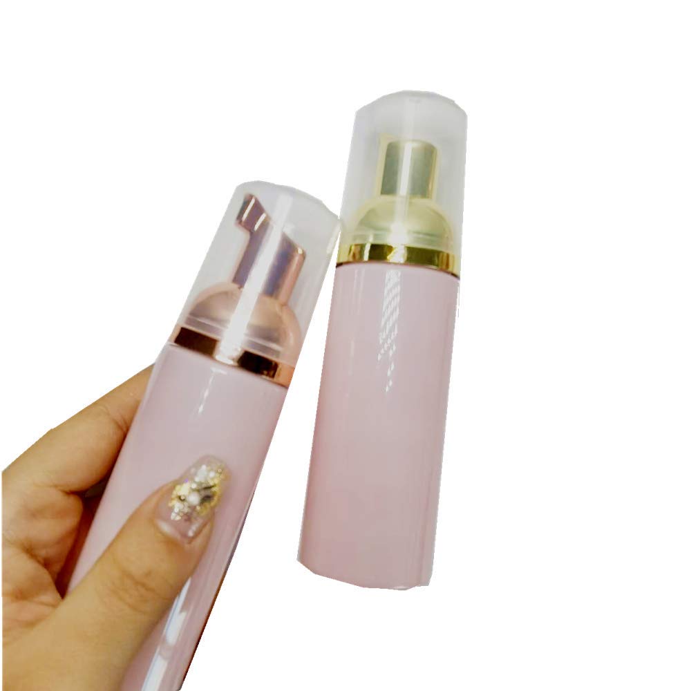 10 Pcs Rose Gold + Pink Foaming Pump Bottles Plastic Mini Foam Sispensing Refill Bottle Soap Dispenser for Cleaning, Travel, Cosmetics Packaging 60ml