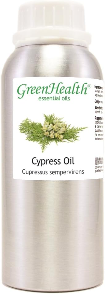 Cypress Essential Oil – 8 fl oz (237 ml) Aluminum Bottle w/Plug Cap – 100% Pure Essential Oil – GreenHealth