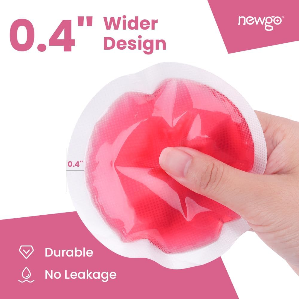 NEWGO Small Ice Packs for Injuries, 6 Pack Round Ice Packs for Face, Hot and Cold Gel Ice Pack Circular Cold Compress with Cloth Backing & Sleeve for Pain Relief, Toothaches - Red
