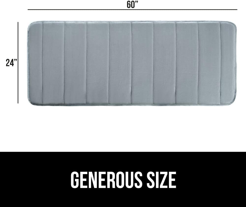 GORILLA GRIP Memory Foam Bath Mat, Soft Absorbent US Designed Bathroom Rug, Gripping Dots Machine Washable Bathmat, Cushioned Floor Mats, Shower Sink Rugs Room Décor Accessories, 60x24 Graphite Gray