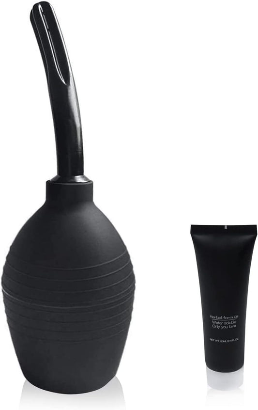 Abyclean Anal Douche Enema Bulb Kit Vaginal Douche Enema Cleaner for Women’s or Man’s Health (500ml Black)