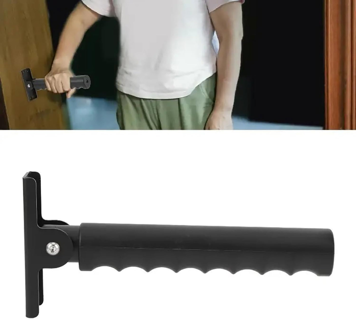 Doorway Flip Up Grab Bar - 9" Auxiliary Support Grip Handle, 300 LBS Weight Capacity Stair Assist Handrail, Anti-Slip Design for Elderly Handicap, Easy Installation Home Safety Aid