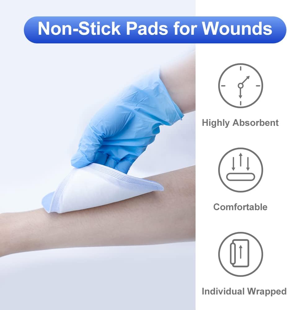 5" x 5" Super Absorbent Dressing Pads 10 Count – Non-Adhesive Bandage for Wound Care, Heavy Exudate Wound Pads Surgical Dressing for Pressure Ulcers, Bedsores, Diabetic Foot Ulcers