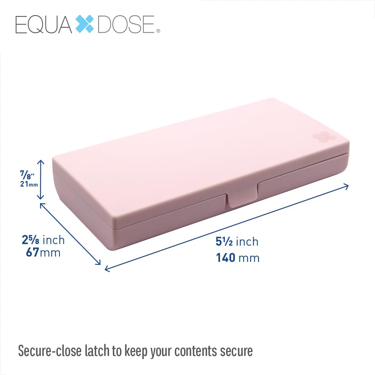 EQUADOSE Weekly Pill Case, 7-Day Medicine Organizer with Mirror, Compact, Stylish and Elegant, Pill Planner, 7 Individual Compartments for Supplements, Tablets, Vitamins, and Medications, Pink