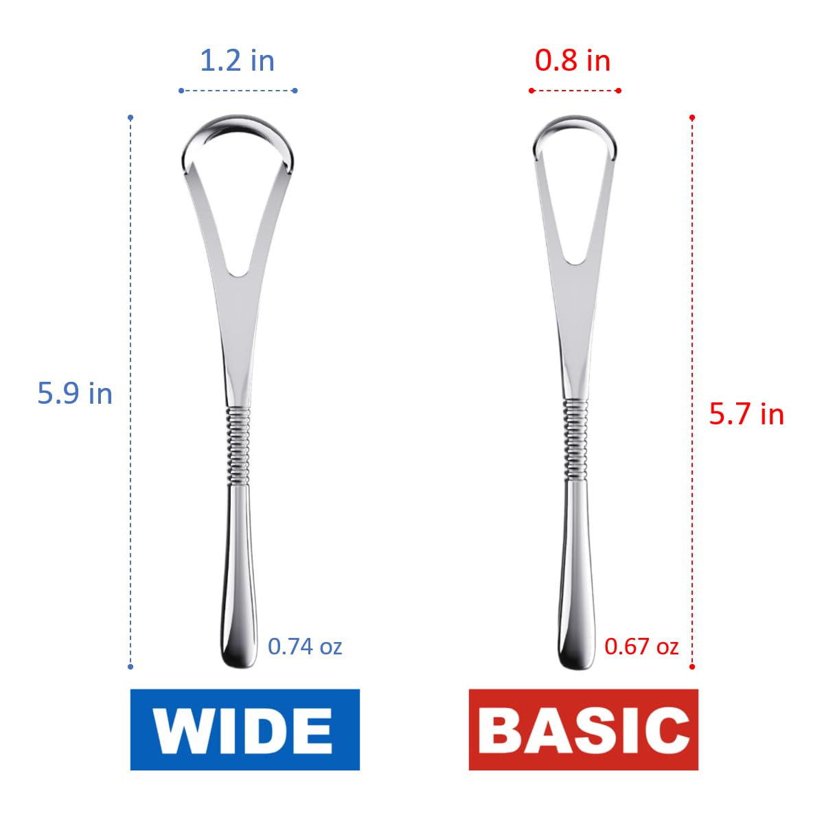 IBANCOOL Tongue Scraper – 316L Stainless Steel Tongue Cleaner with Ergonomic Design to Minimize Gag Reflex, Deep Cleaning Tool, Made in Korea (Wide type for Adults)