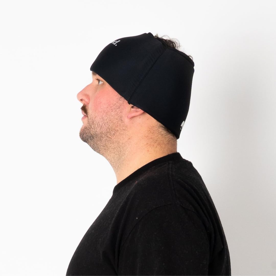 Huggs Migraine Relief Cap - Never Drinking Again - Cooling Gel Head Wrap, Cold Compress Cap for Headache, Stress, & Tension