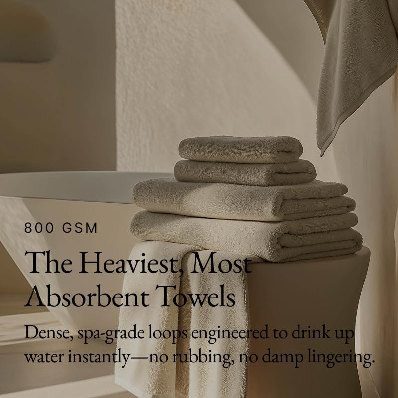 Italic Ultraplush 100% Australian Cotton Hand Towels - Set of 2 Luxury Hand Towels, Ultra Soft and Highly Absorbent 800GSM Towels for Bathroom,Shower, Hotel, and Spa (Sand)