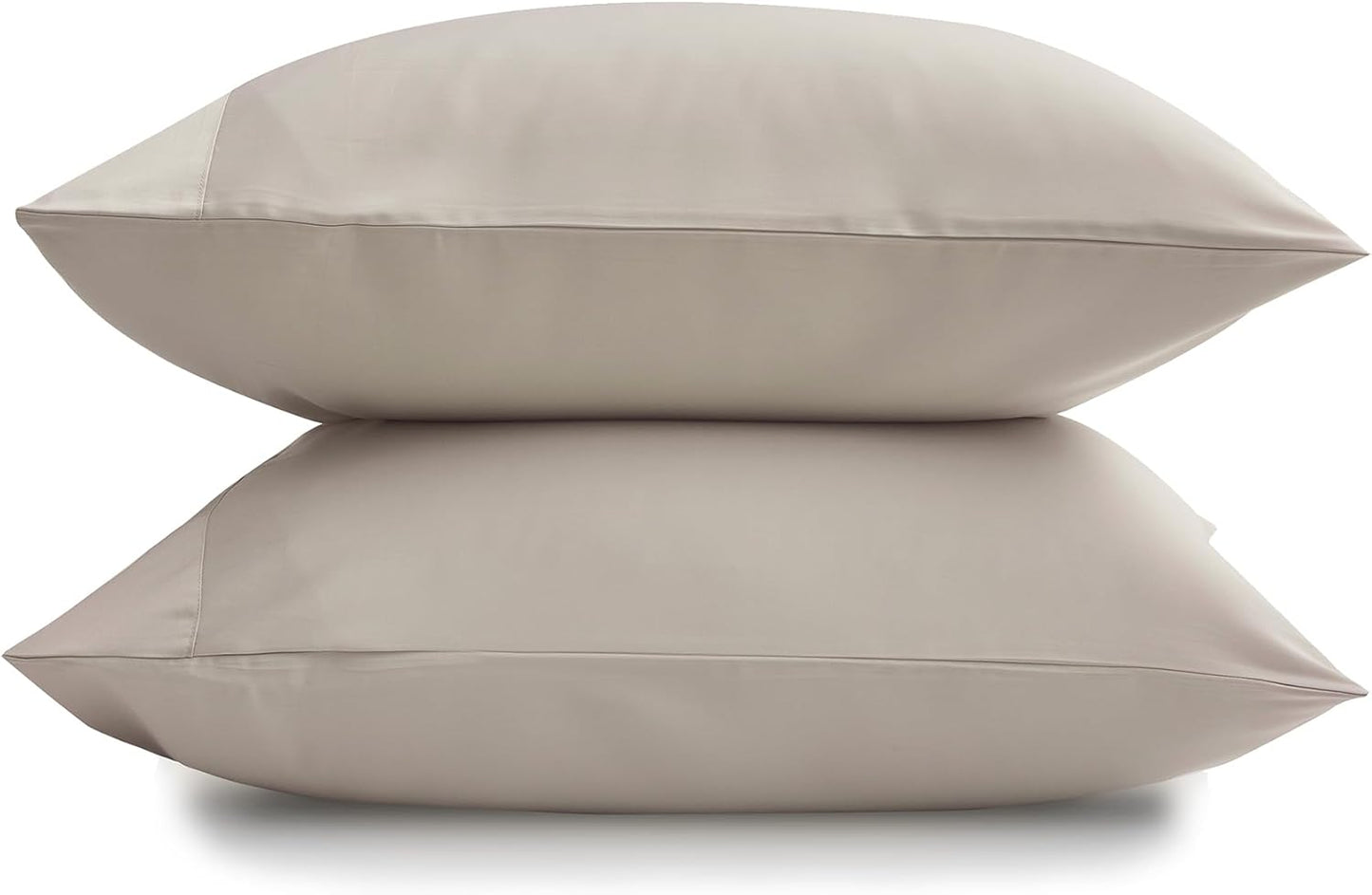 DOZ Pillowcase Set, 100% Viscose derived from Bamboo, Organically Grown, Buttery Soft, Silky, Breathable, Cooling, Oeko-TEX, High GSM, 2-Pack, Envelope Closure (King, Sand)