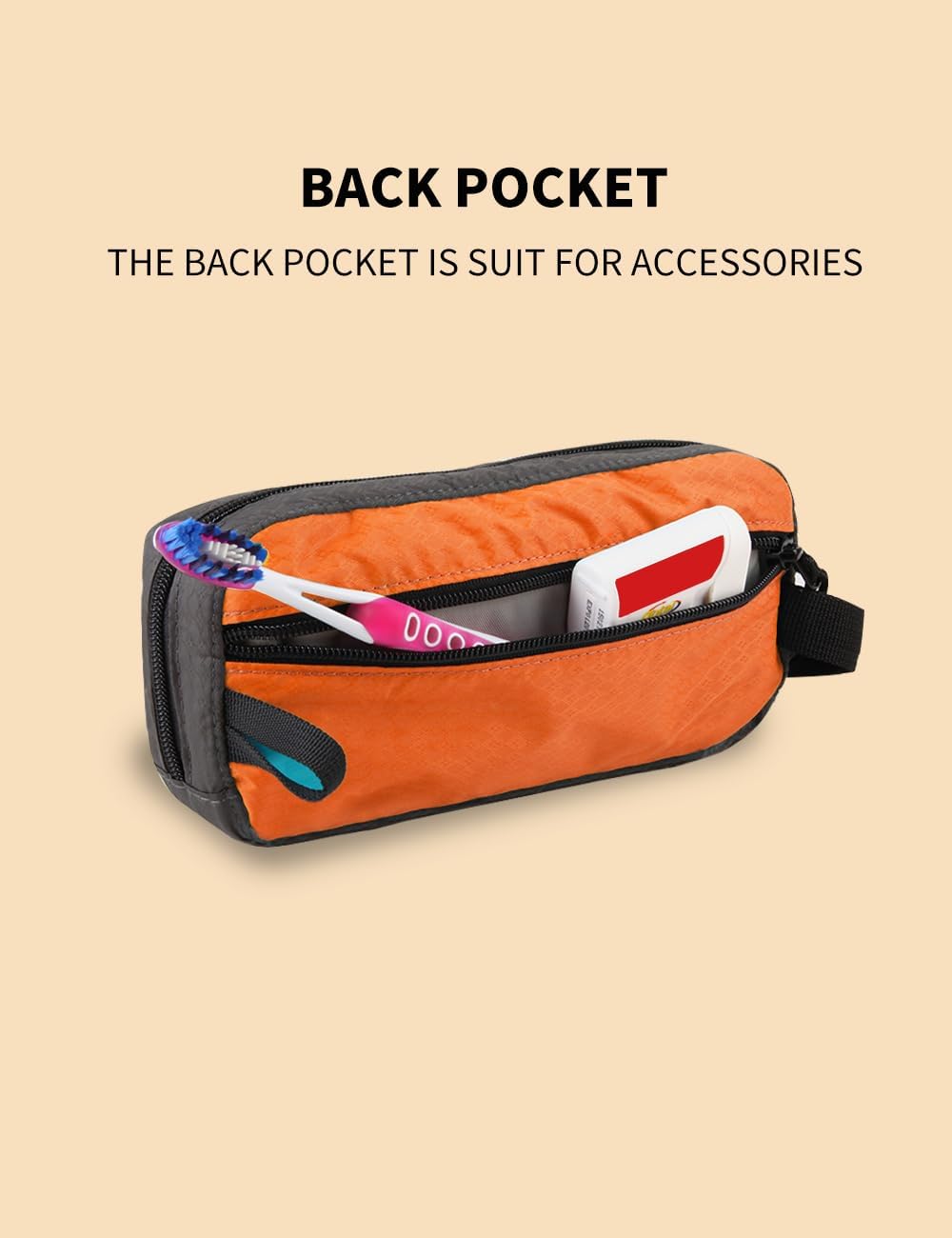 GOX Travel Toiletry Bag,Dopp Kit Case,Ultra-Light Cosmetics Bag Makeup Organizer(Orange)