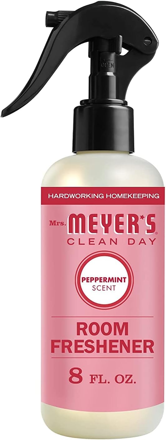 Mrs. Meyer's Room and Air Freshener Spray, Non-Aerosol Spray Bottle Infused with Essential Oils, Peppermint (8 Fl Oz (Pack of 3))