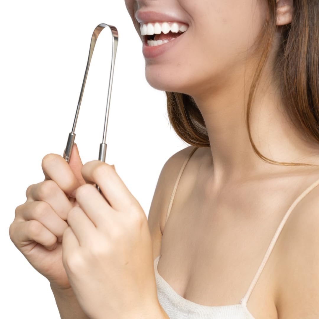 Metal Tongue Scraper for Adults with Travel Cases - 3 Pack, Tongue Cleaner for Adults with Travel Cases, 100% Stainless Steel Tongue Scraper for Bad Breath, Daily Hygiene, Oral Care