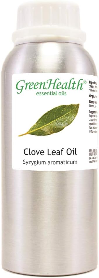 Clove Leaf Essential Oil – 8 fl oz (237 ml) Aluminum Bottle w/Plug Cap – 100% Pure Essential Oil – GreenHealth
