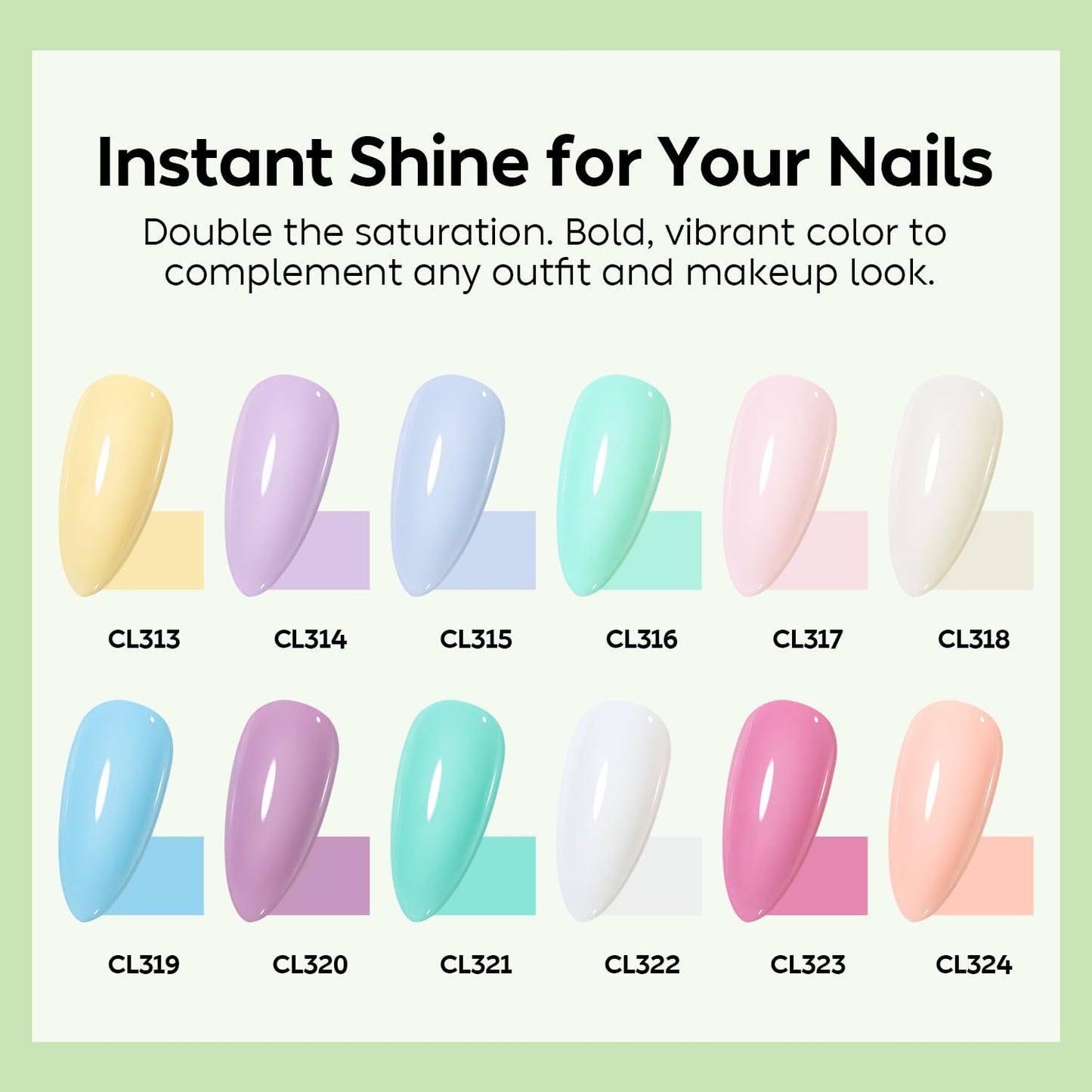 Luxbon 12 pcs Gel Nail Polish Set - Summer Color Set Long Lasting Gel Polish, uv led Soak Off Nail Art Designs Manicure Kit 009