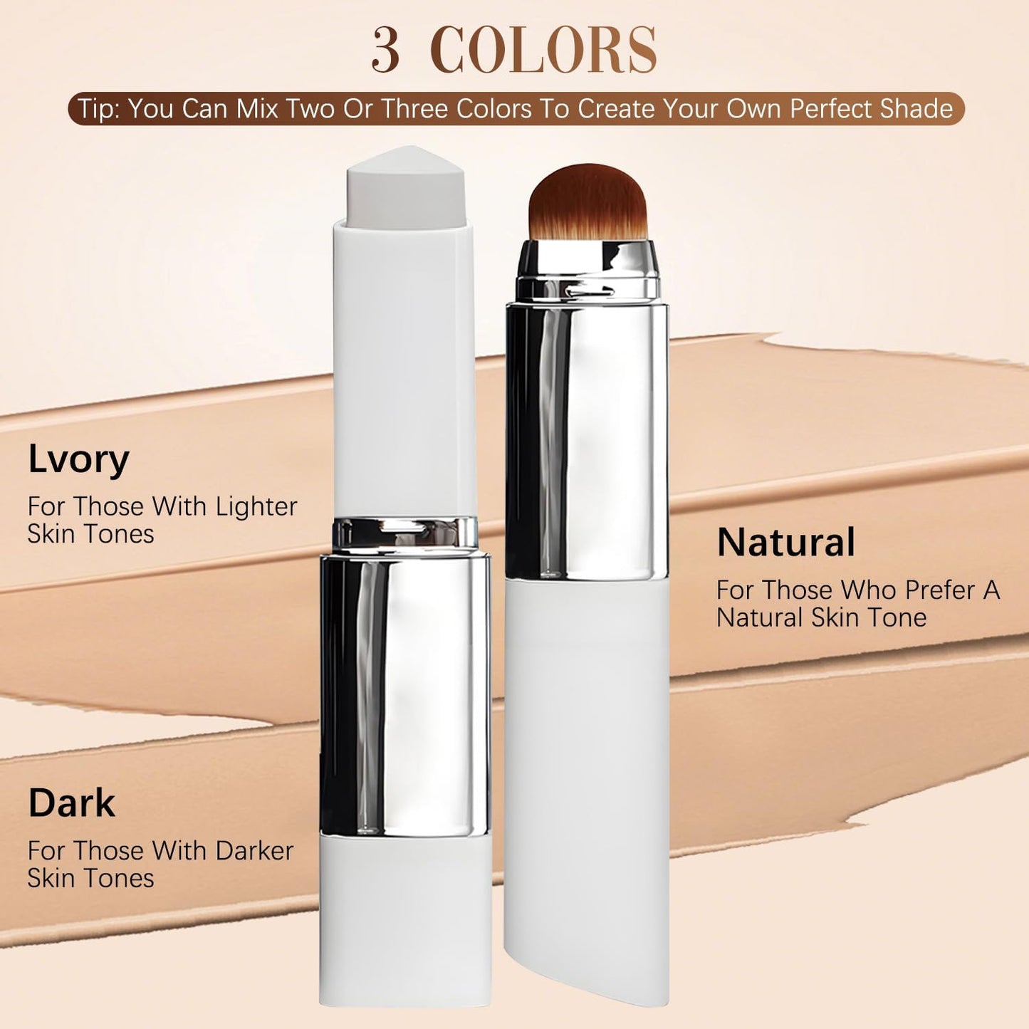 Blanc Cover Cream Stick, Color Changing Brightening Makeup Base, Hydrating Concealer, White Foundation for Flawless Look (Natural)